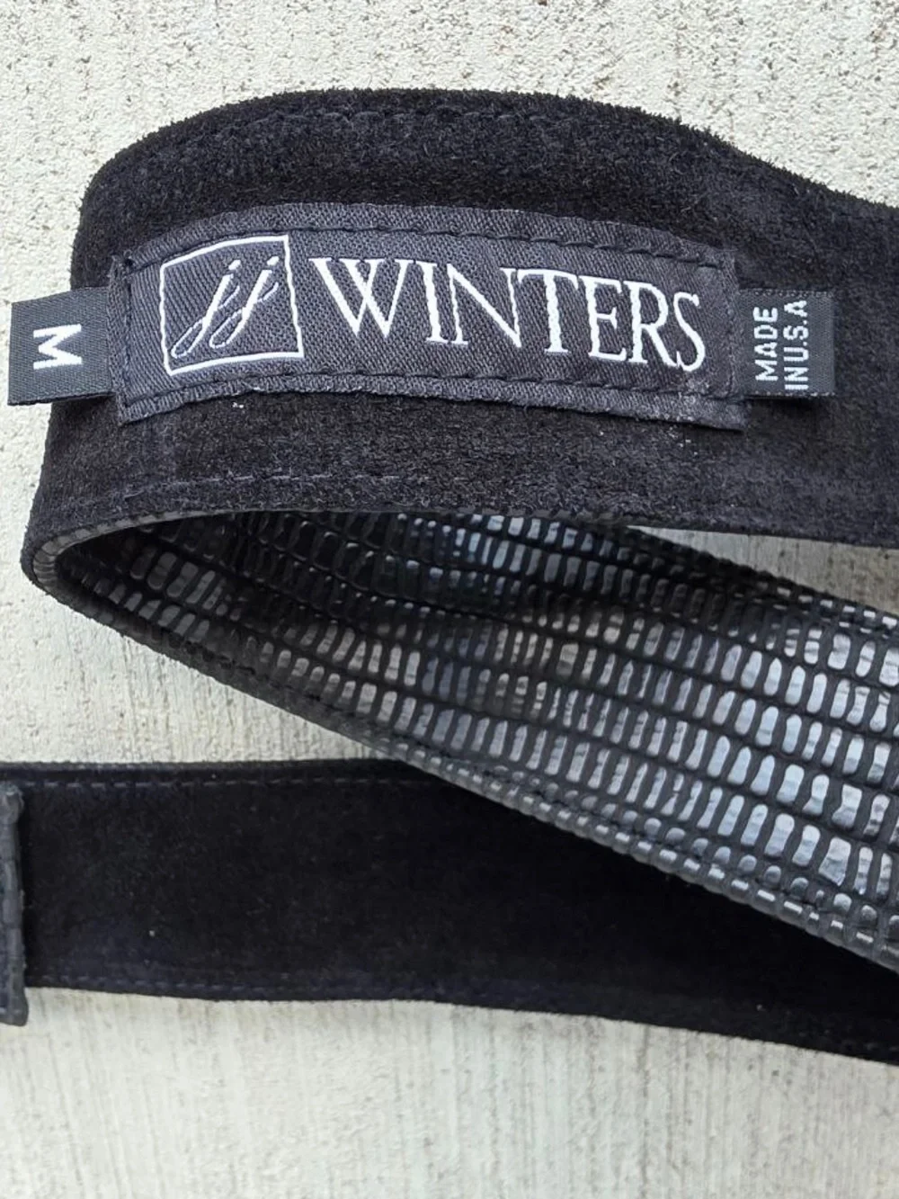 JJ Winters Kylie Belt Black Italian Leather Belt Buckle Made in USA Size M 40”
